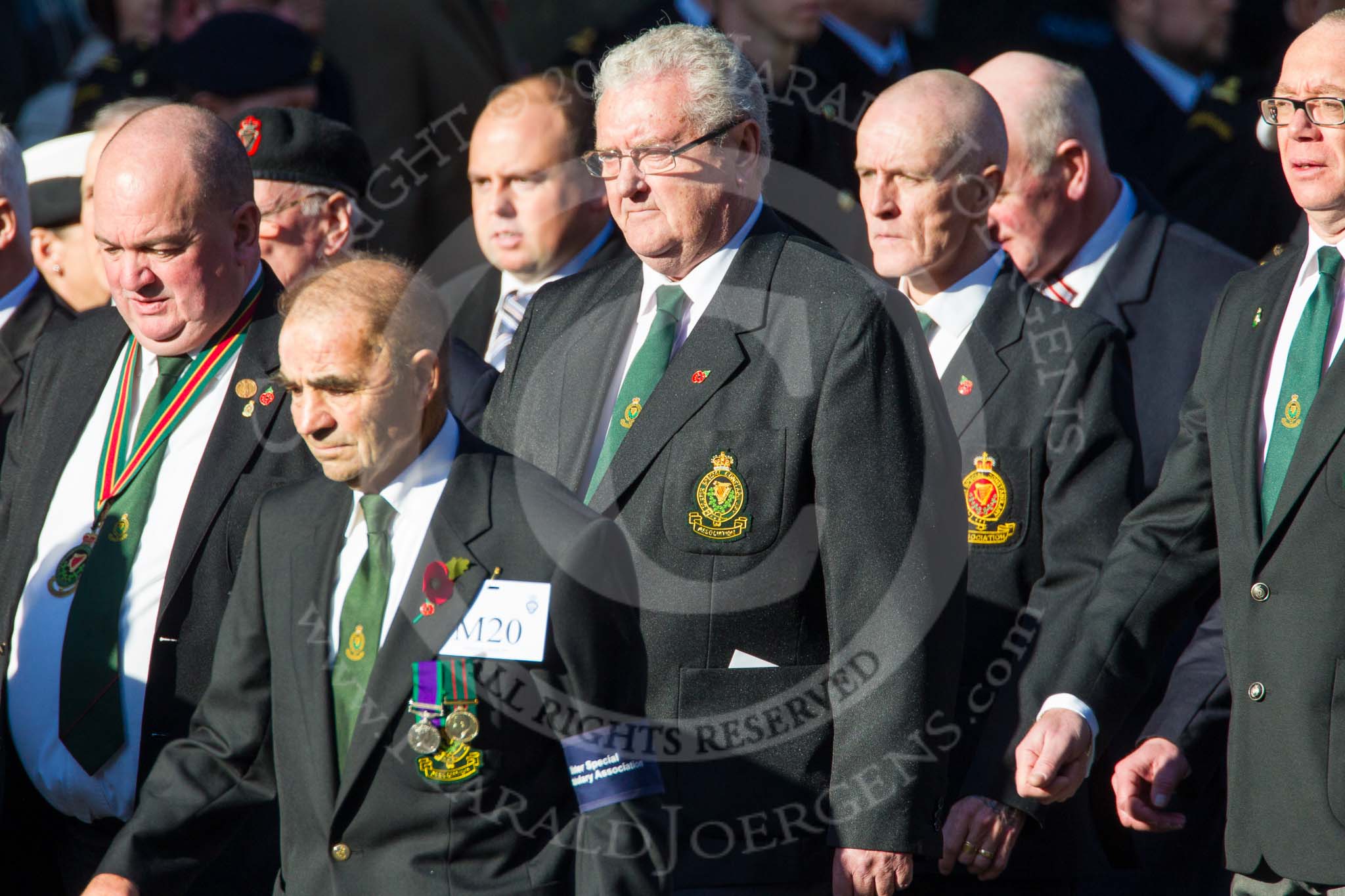 Remembrance Sunday at the Cenotaph in London 2014: Group M20 - Ulster Special Constabulary Association.
Press stand opposite the Foreign Office building, Whitehall, London SW1,
London,
Greater London,
United Kingdom,
on 09 November 2014 at 12:17, image #2131