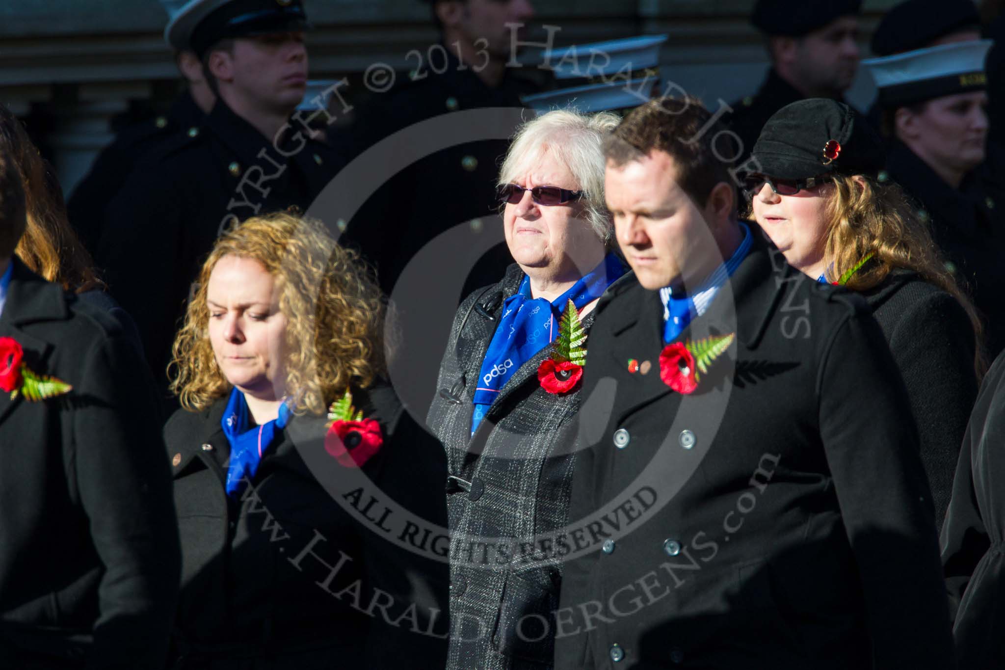Remembrance Sunday at the Cenotaph in London 2014: Group M27 - PDSA.
Press stand opposite the Foreign Office building, Whitehall, London SW1,
London,
Greater London,
United Kingdom,
on 09 November 2014 at 12:18, image #2208
