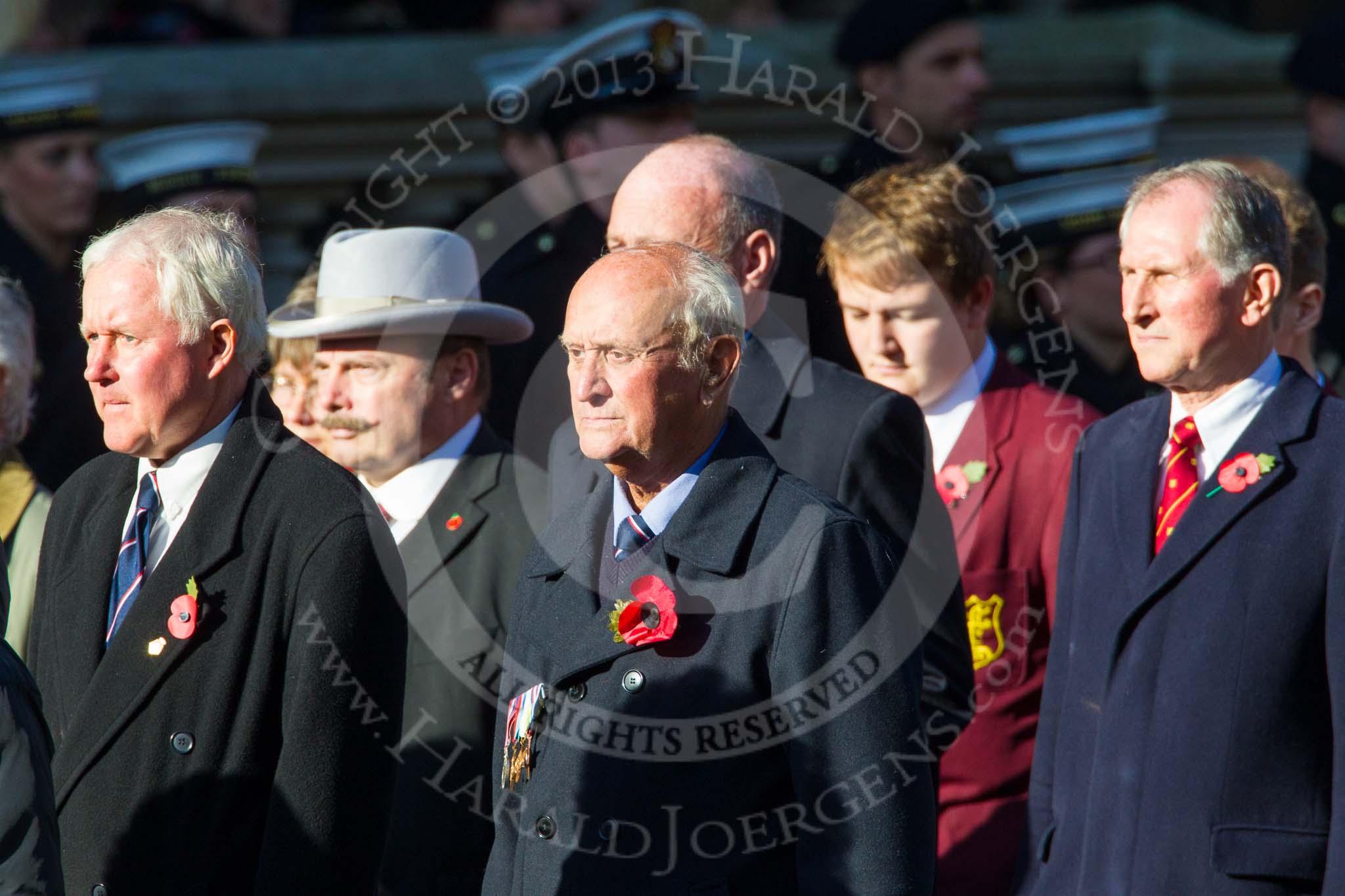 Remembrance Sunday at the Cenotaph in London 2014: Group M28 - HM Ships Glorious Ardent & ACASTA Association.
Press stand opposite the Foreign Office building, Whitehall, London SW1,
London,
Greater London,
United Kingdom,
on 09 November 2014 at 12:19, image #2218