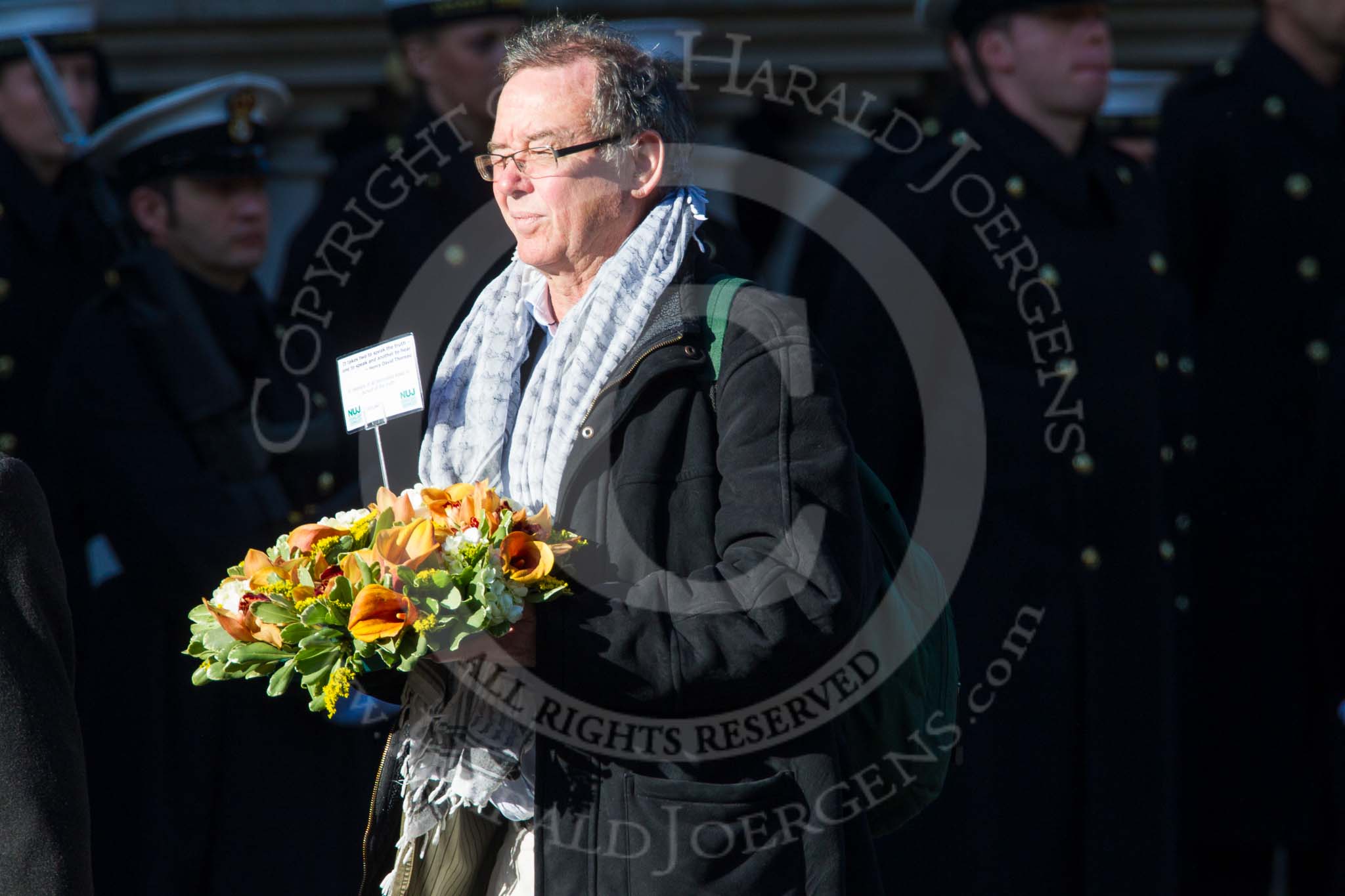 Remembrance Sunday at the Cenotaph in London 2014: Group M37 - Shot at Dawn Pardons Campaign.
Press stand opposite the Foreign Office building, Whitehall, London SW1,
London,
Greater London,
United Kingdom,
on 09 November 2014 at 12:19, image #2273