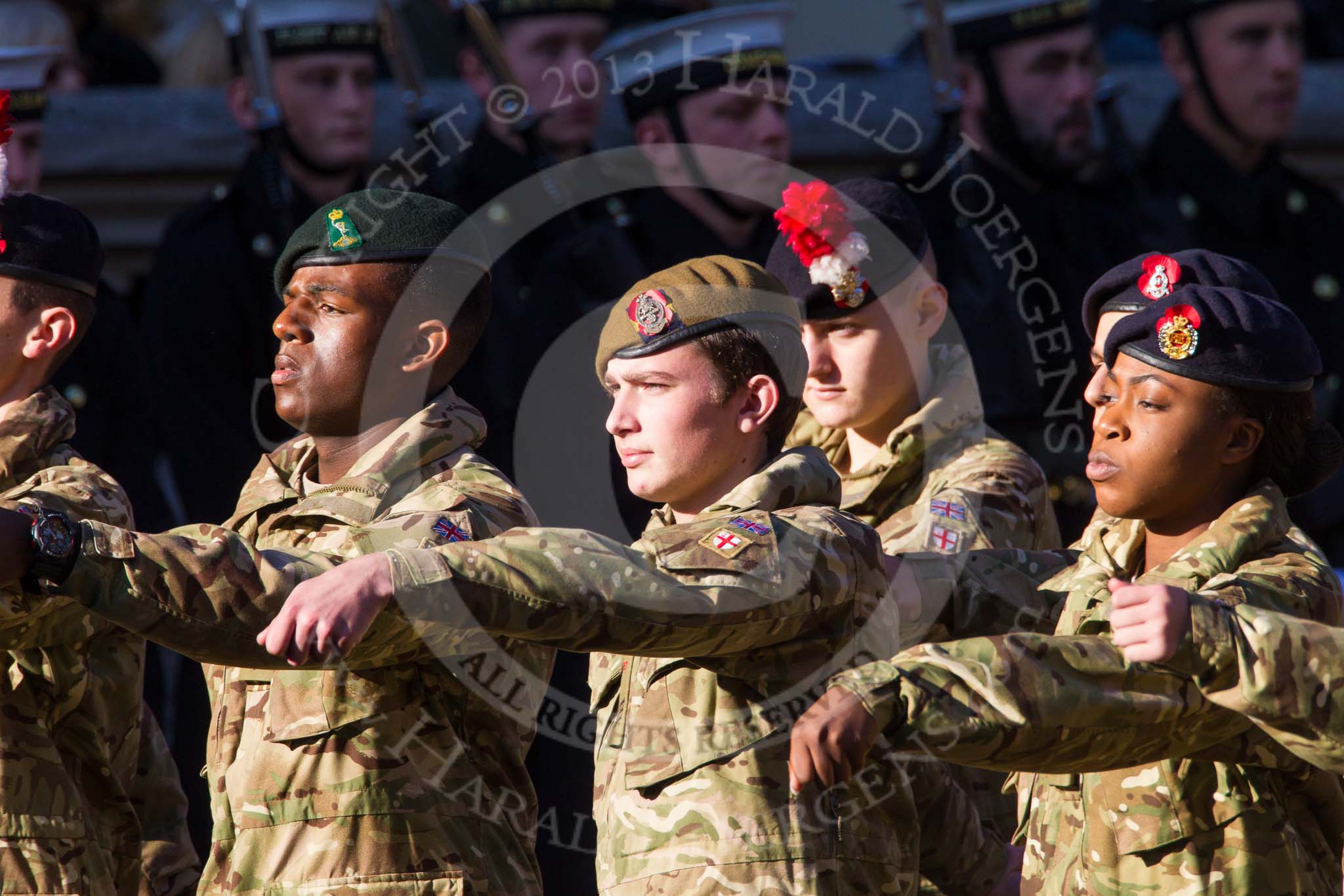 Remembrance Sunday at the Cenotaph in London 2014: Group M47 - Army Cadet Force.
Press stand opposite the Foreign Office building, Whitehall, London SW1,
London,
Greater London,
United Kingdom,
on 09 November 2014 at 12:21, image #2294