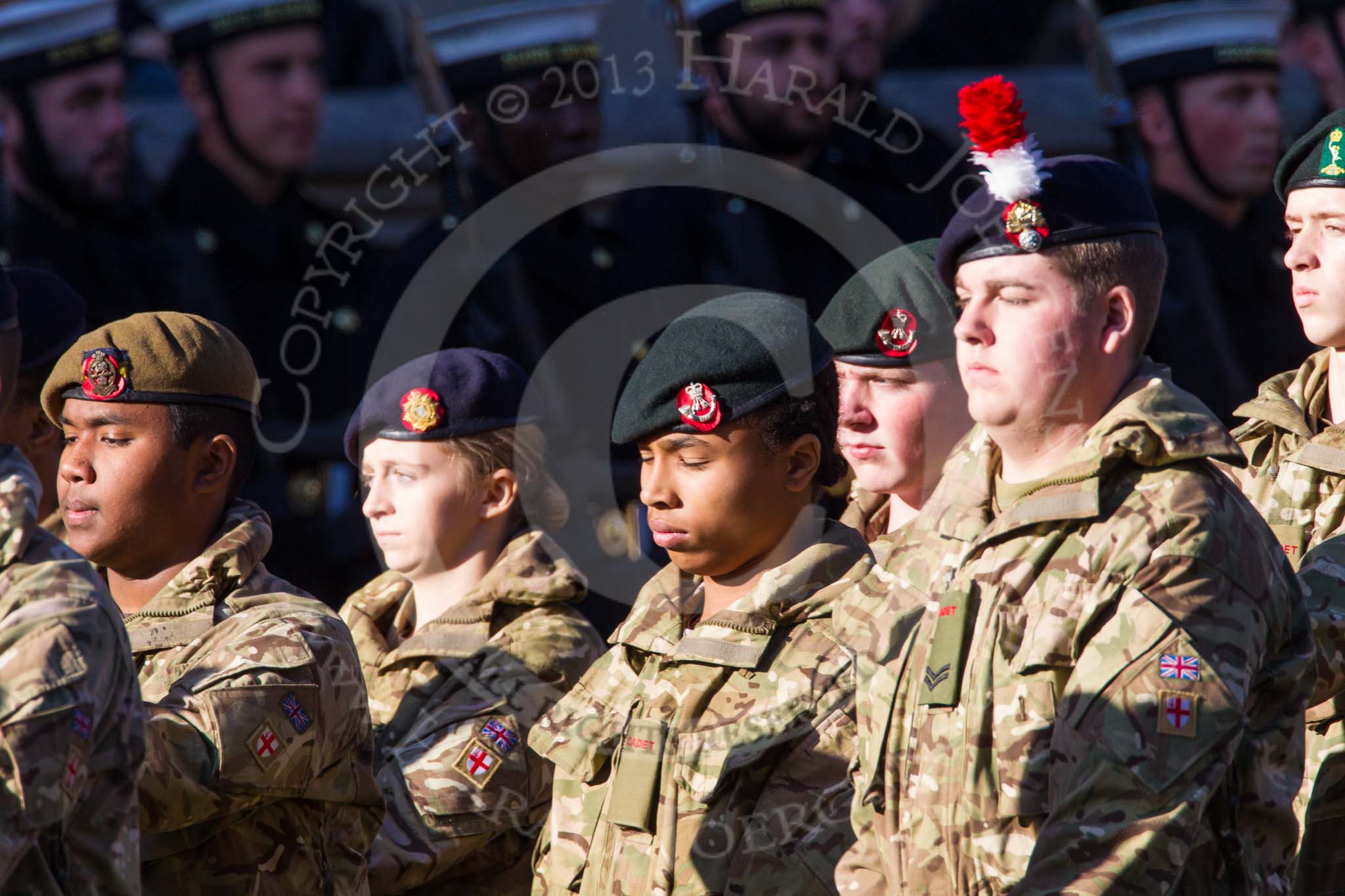 Remembrance Sunday at the Cenotaph in London 2014: Group M47 - Army Cadet Force.
Press stand opposite the Foreign Office building, Whitehall, London SW1,
London,
Greater London,
United Kingdom,
on 09 November 2014 at 12:21, image #2300