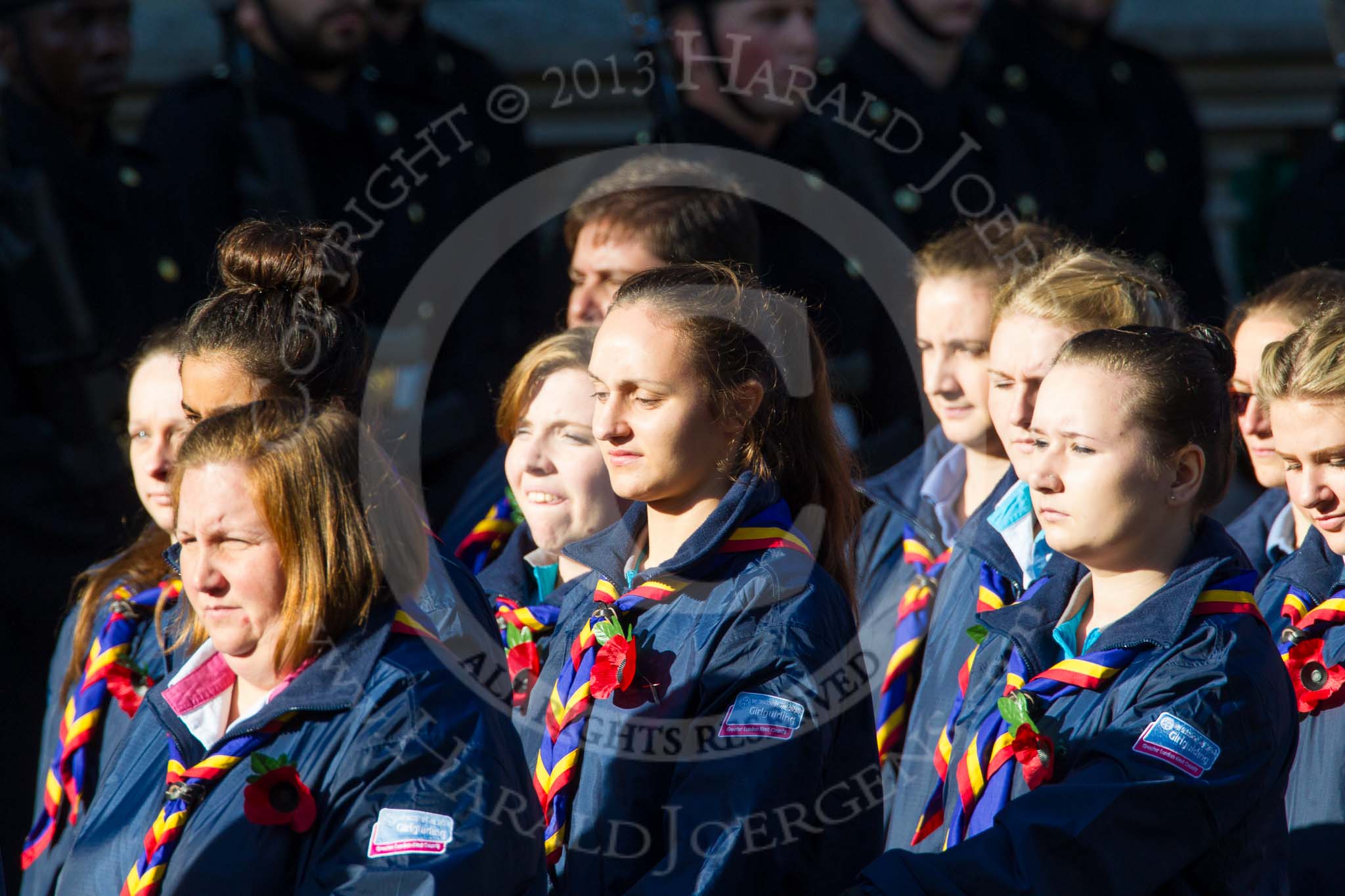 Photo 1411091221441D40527HaraldJoergens Remembrance Sunday at the Cenotaph in London 2014: Group M50 - Girlguiding London & South East England.
Press stand opposite the Foreign Office building, Whitehall, London SW1,
London,
Greater London,
United Kingdom,
on 09 November 2014 at 12:21, image #2320