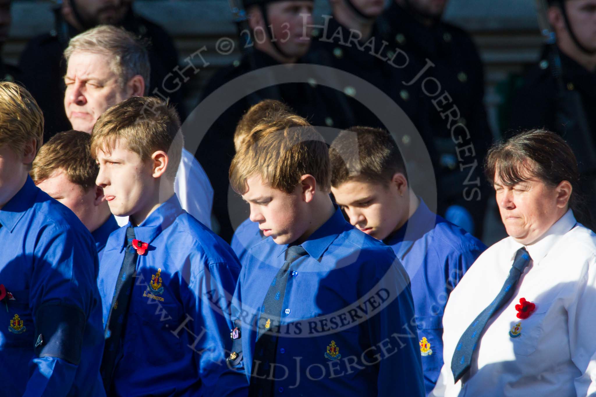Remembrance Sunday at the Cenotaph in London 2014: Group M51 - Boys Brigade.
Press stand opposite the Foreign Office building, Whitehall, London SW1,
London,
Greater London,
United Kingdom,
on 09 November 2014 at 12:21, image #2328