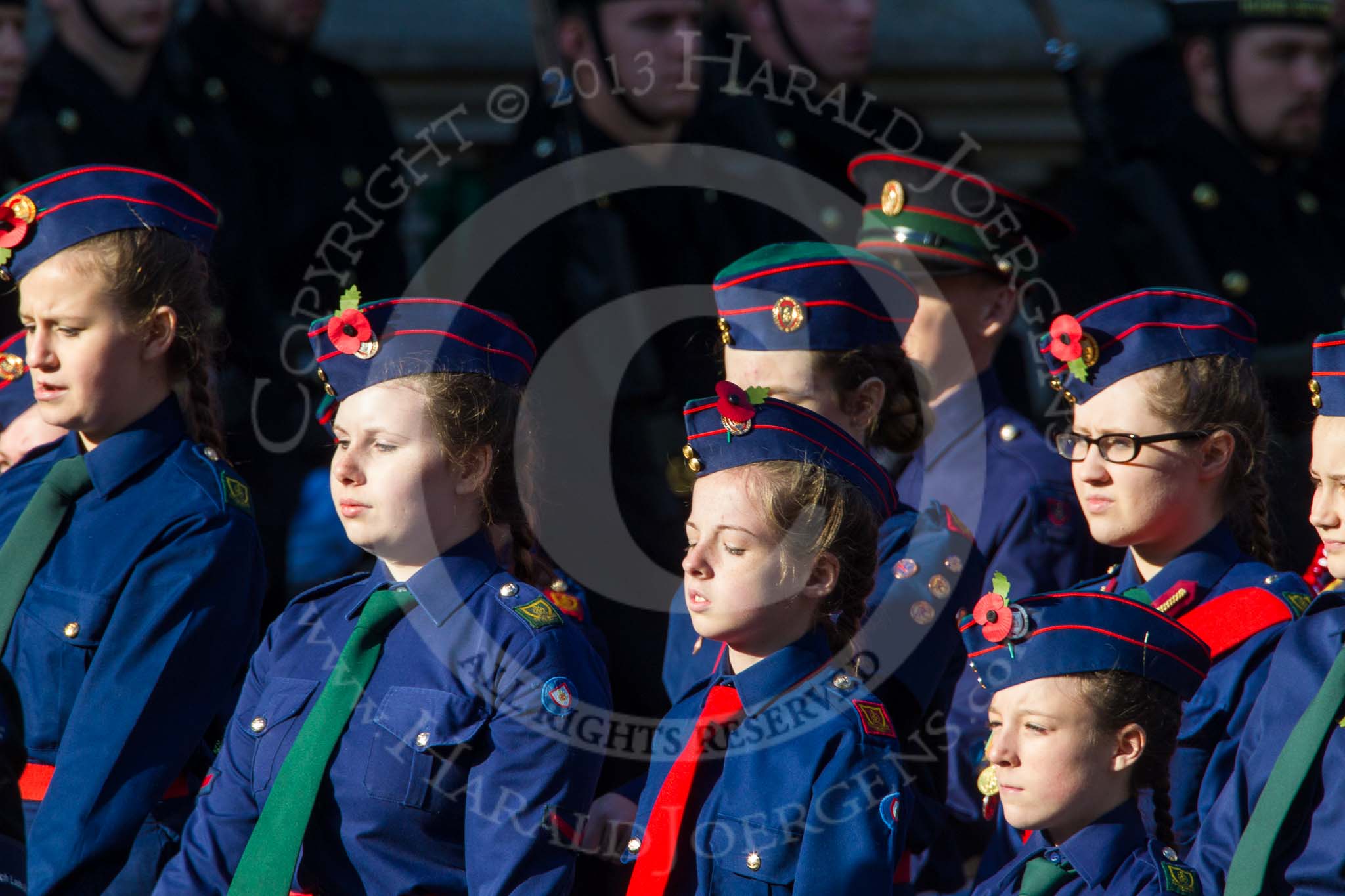 Remembrance Sunday at the Cenotaph in London 2014: Group M53 - Church Lads & Church Girls Brigade.
Press stand opposite the Foreign Office building, Whitehall, London SW1,
London,
Greater London,
United Kingdom,
on 09 November 2014 at 12:22, image #2347