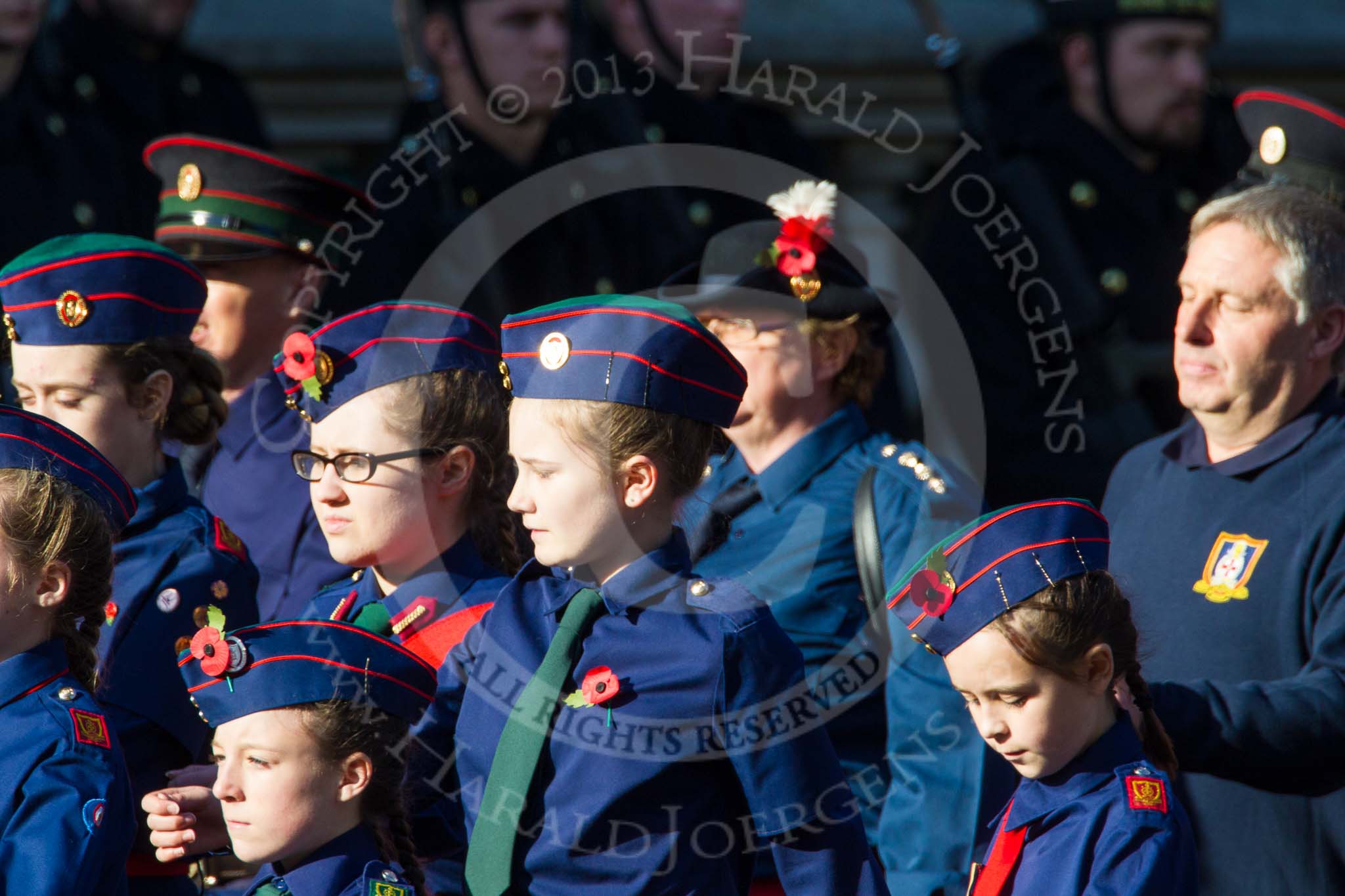 Remembrance Sunday at the Cenotaph in London 2014: Group M53 - Church Lads & Church Girls Brigade.
Press stand opposite the Foreign Office building, Whitehall, London SW1,
London,
Greater London,
United Kingdom,
on 09 November 2014 at 12:22, image #2349