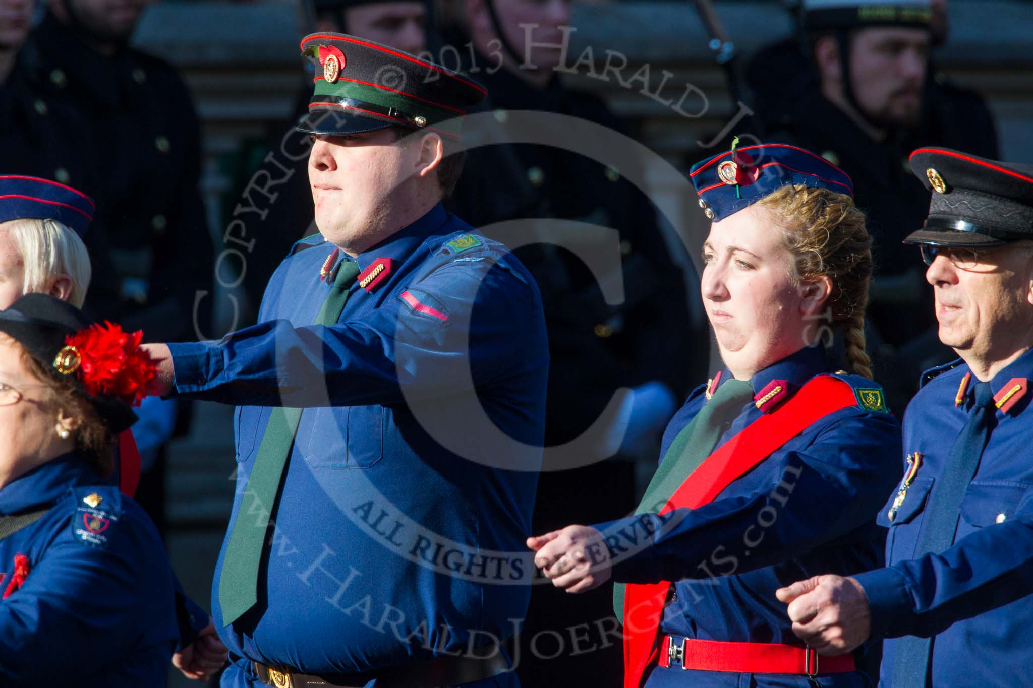 Remembrance Sunday at the Cenotaph in London 2014: Group M53 - Church Lads & Church Girls Brigade.
Press stand opposite the Foreign Office building, Whitehall, London SW1,
London,
Greater London,
United Kingdom,
on 09 November 2014 at 12:22, image #2352