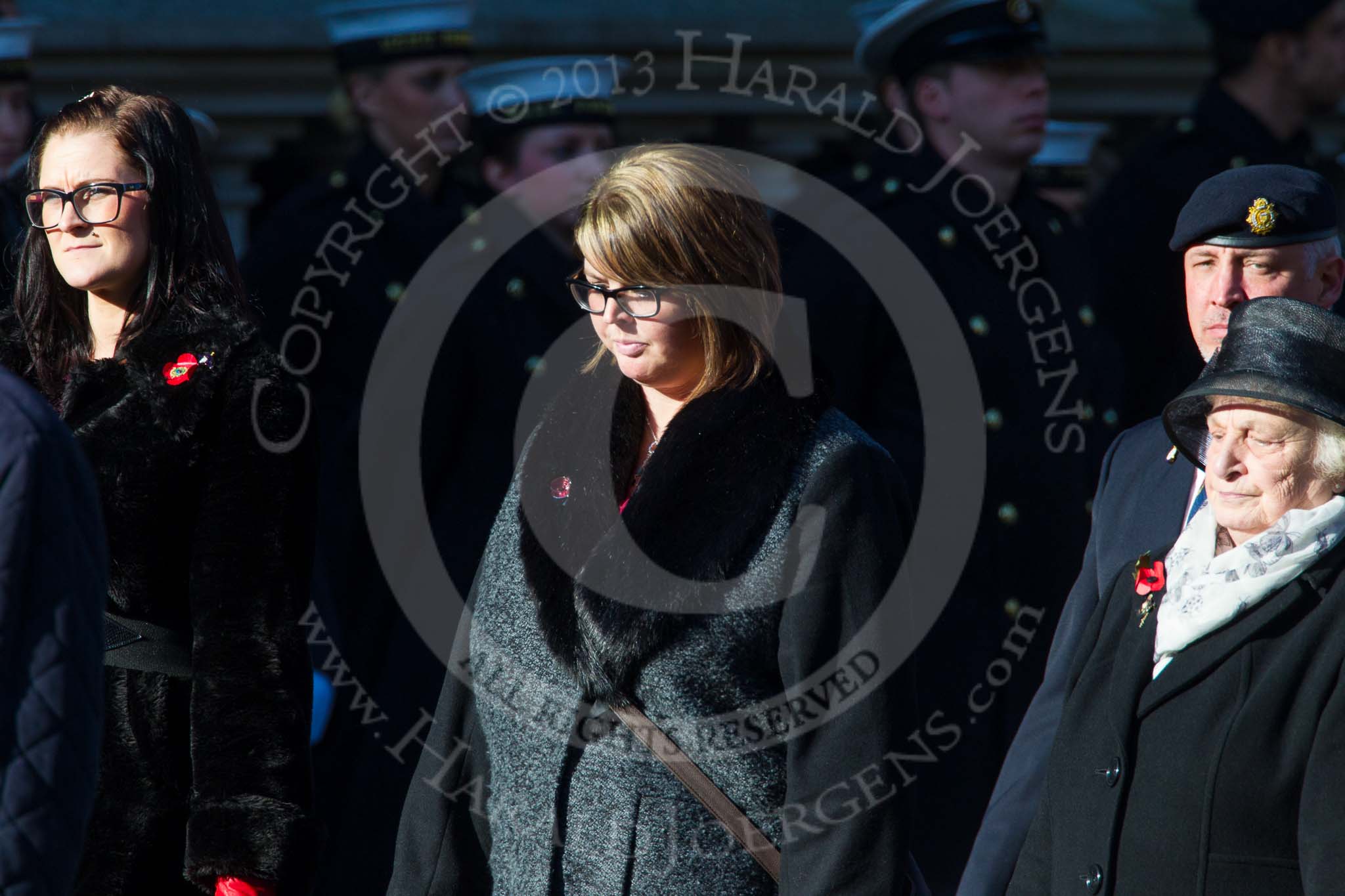 Remembrance Sunday at the Cenotaph in London 2014: Group M57 - TRBL Women's Section.
Press stand opposite the Foreign Office building, Whitehall, London SW1,
London,
Greater London,
United Kingdom,
on 09 November 2014 at 12:22, image #2370