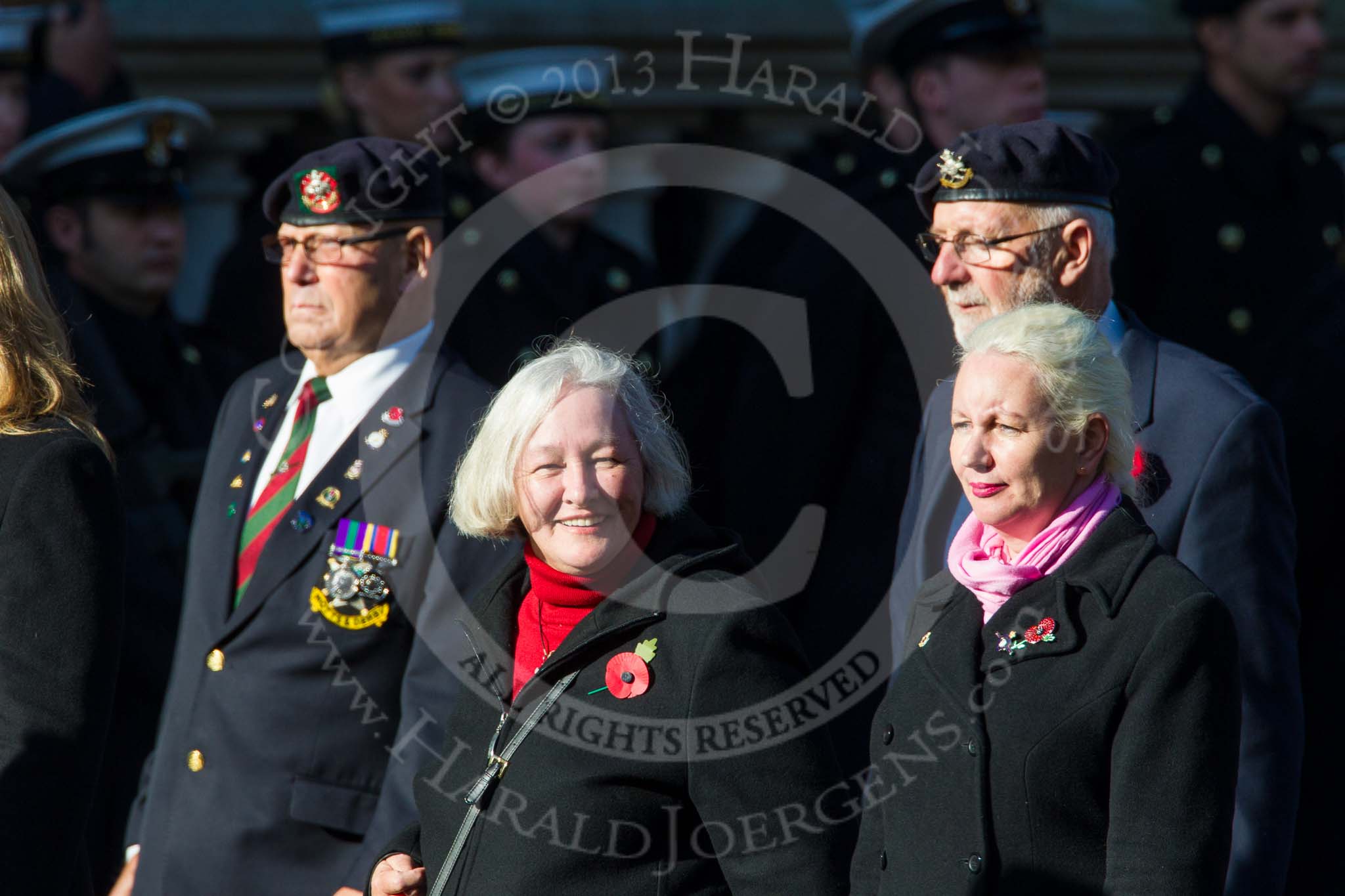 Remembrance Sunday at the Cenotaph in London 2014: Group M57 - TRBL Women's Section.
Press stand opposite the Foreign Office building, Whitehall, London SW1,
London,
Greater London,
United Kingdom,
on 09 November 2014 at 12:22, image #2373