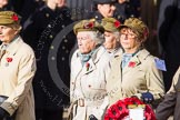 Remembrance Sunday at the Cenotaph in London 2014: Group D21 - First Aid Nursing Yeomanry (Princess Royal's Volunteers
Corps).
Press stand opposite the Foreign Office building, Whitehall, London SW1,
London,
Greater London,
United Kingdom,
on 09 November 2014 at 11:46, image #412