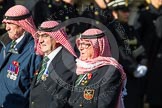 Remembrance Sunday at the Cenotaph in London 2014: Group D28 - Trucial Oman Scouts Association.
Press stand opposite the Foreign Office building, Whitehall, London SW1,
London,
Greater London,
United Kingdom,
on 09 November 2014 at 11:48, image #505