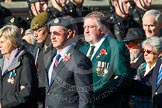 Remembrance Sunday at the Cenotaph in London 2014: Group A1 - Blind Veterans UK.
Press stand opposite the Foreign Office building, Whitehall, London SW1,
London,
Greater London,
United Kingdom,
on 09 November 2014 at 11:56, image #913