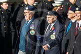 Remembrance Sunday at the Cenotaph in London 2014: Group F17 - Suez Veterans Association.
Press stand opposite the Foreign Office building, Whitehall, London SW1,
London,
Greater London,
United Kingdom,
on 09 November 2014 at 11:58, image #1055