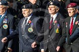 Remembrance Sunday at the Cenotaph in London 2014: Group F17 - Suez Veterans Association.
Press stand opposite the Foreign Office building, Whitehall, London SW1,
London,
Greater London,
United Kingdom,
on 09 November 2014 at 11:58, image #1057