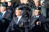Remembrance Sunday at the Cenotaph in London 2014: Group F17 - Suez Veterans Association.
Press stand opposite the Foreign Office building, Whitehall, London SW1,
London,
Greater London,
United Kingdom,
on 09 November 2014 at 11:58, image #1064