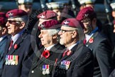 Remembrance Sunday at the Cenotaph in London 2014: Group A20 - Guards Parachute Association.
Press stand opposite the Foreign Office building, Whitehall, London SW1,
London,
Greater London,
United Kingdom,
on 09 November 2014 at 12:04, image #1339