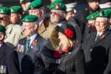 Remembrance Sunday at the Cenotaph in London 2014: Group B1 - Intelligence Corps Association.
Press stand opposite the Foreign Office building, Whitehall, London SW1,
London,
Greater London,
United Kingdom,
on 09 November 2014 at 12:06, image #1486