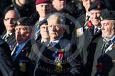 Remembrance Sunday at the Cenotaph in London 2014: Group B15 - Army Catering Corps Association.
Press stand opposite the Foreign Office building, Whitehall, London SW1,
London,
Greater London,
United Kingdom,
on 09 November 2014 at 12:09, image #1667