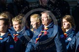 Remembrance Sunday at the Cenotaph in London 2014: Group M50 - Girlguiding London & South East England.
Press stand opposite the Foreign Office building, Whitehall, London SW1,
London,
Greater London,
United Kingdom,
on 09 November 2014 at 12:21, image #2321