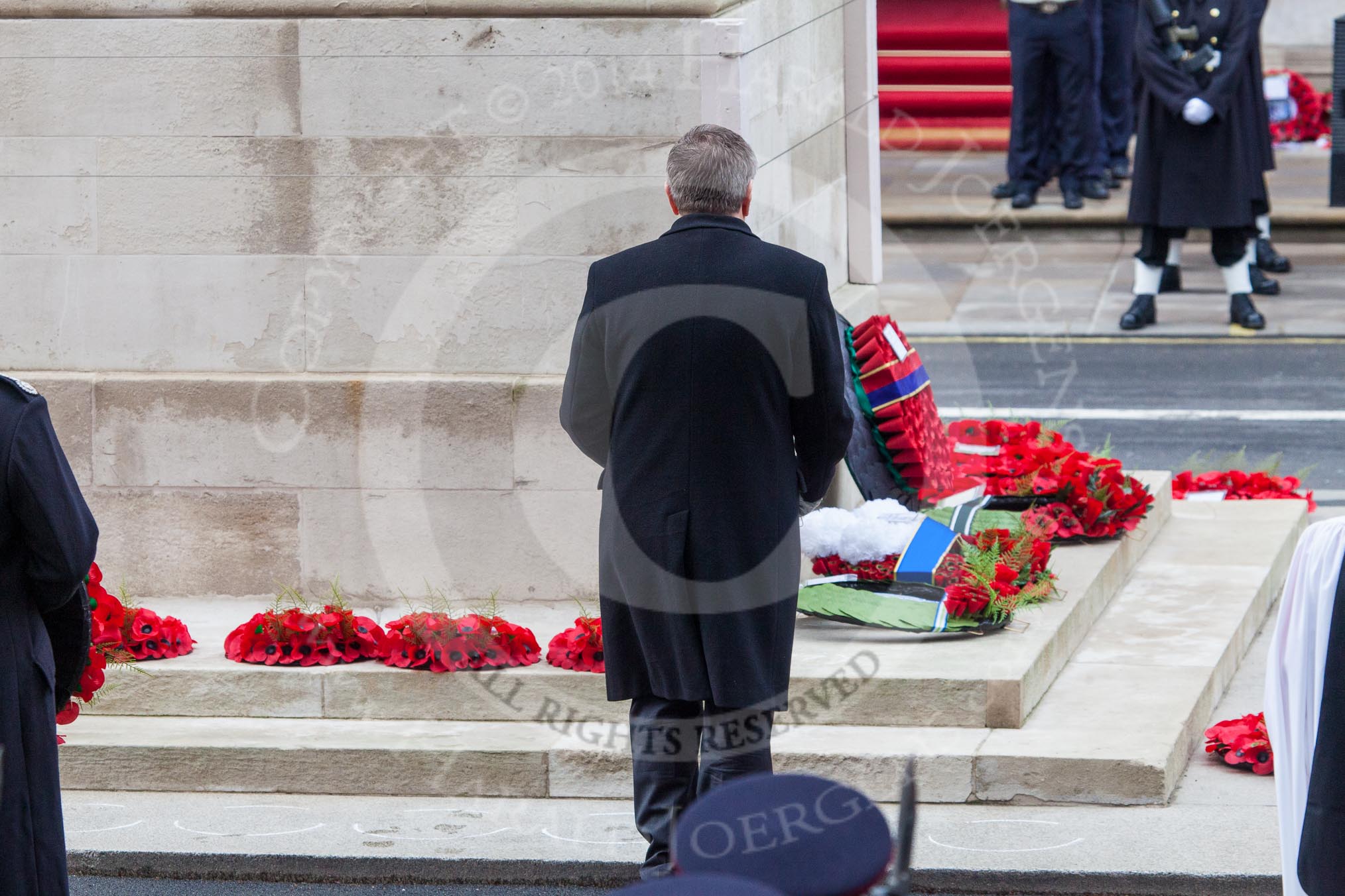Photo 1411091113545D29952HaraldJoergens Remembrance Sunday at the Cenotaph in London 2014: The Ambassador of Ireland to Great Britain (?) after laying his wreath at the Cenotaph.
Press stand opposite the Foreign Office building, Whitehall, London SW1,
London,
Greater London,
United Kingdom,
on 09 November 2014 at 11:13, image #257