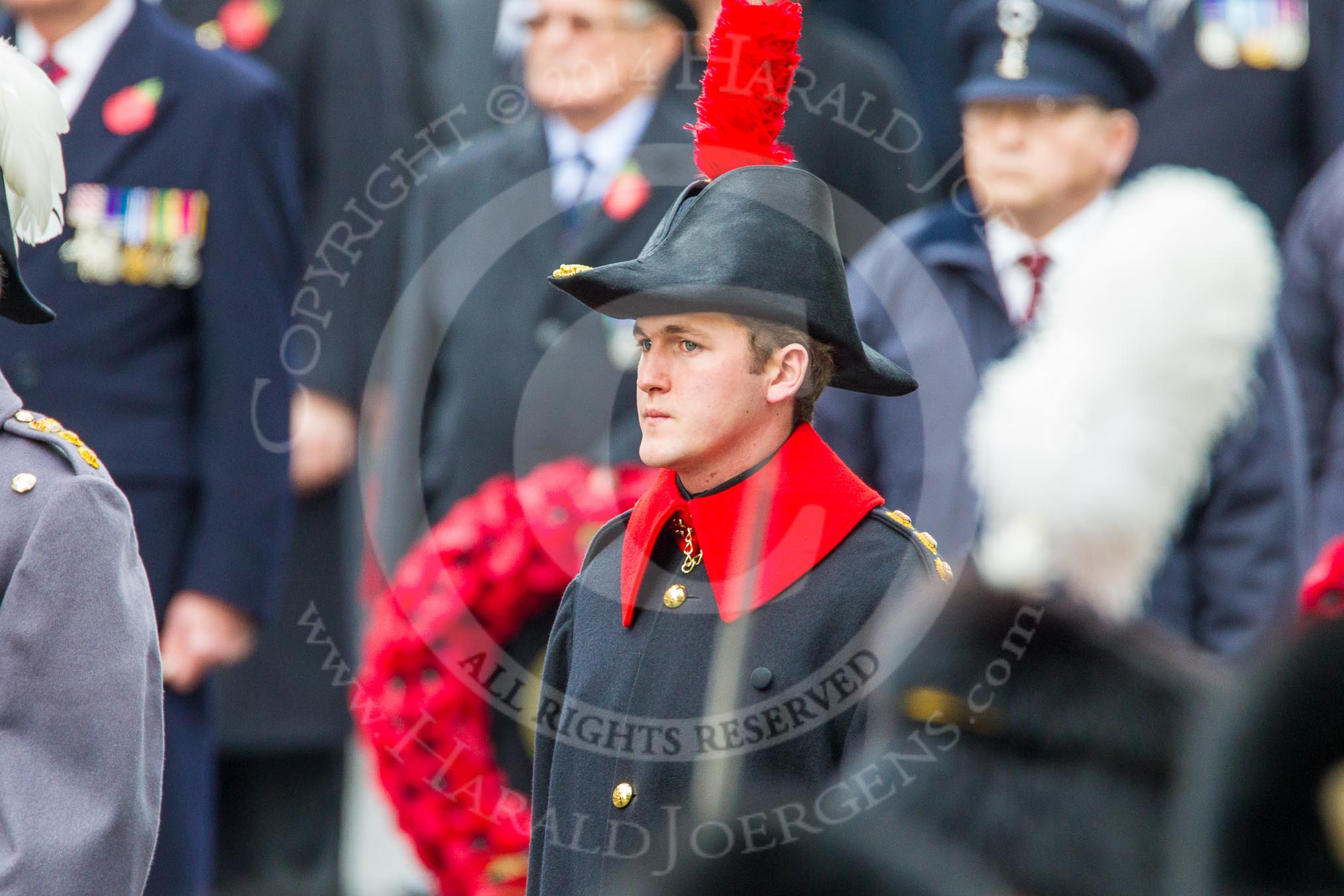 Remembrance Sunday at the Cenotaph in London 2014: An army captain.
Press stand opposite the Foreign Office building, Whitehall, London SW1,
London,
Greater London,
United Kingdom,
on 09 November 2014 at 11:22, image #295