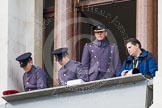 Remembrance Sunday at the Cenotaph in London 2014: The Army Royal Corps of Signals at their control centre on one of the upper floors of the Foreign- and Commonwealth Office..
Press stand opposite the Foreign Office building, Whitehall, London SW1,
London,
Greater London,
United Kingdom,
on 09 November 2014 at 09:32, image #16