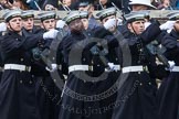 Remembrance Sunday at the Cenotaph in London 2014: The Royal Navy detachment marching towards the Cenotaph.
Press stand opposite the Foreign Office building, Whitehall, London SW1,
London,
Greater London,
United Kingdom,
on 09 November 2014 at 10:17, image #36