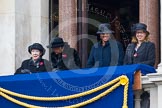 Remembrance Sunday at the Cenotaph in London 2014: Guests on one of the balconies of the Foreign- and Commonwealth Office.
Press stand opposite the Foreign Office building, Whitehall, London SW1,
London,
Greater London,
United Kingdom,
on 09 November 2014 at 10:20, image #44