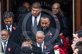 Remembrance Sunday at the Cenotaph in London 2014: The High Commissioners emerging from the door of the Foreign- and Commonwealth Office.
Press stand opposite the Foreign Office building, Whitehall, London SW1,
London,
Greater London,
United Kingdom,
on 09 November 2014 at 10:56, image #130