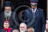 Remembrance Sunday at the Cenotaph in London 2014: The leaders of the faith communities emerging from the door of the Foreign- and Commonwealth Office.
Press stand opposite the Foreign Office building, Whitehall, London SW1,
London,
Greater London,
United Kingdom,
on 09 November 2014 at 10:57, image #140