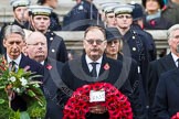 Remembrance Sunday at the Cenotaph in London 2014: Foreign Secretary Philip Hammond and Elfyn Llwyd for the Plaid Cymru / SNP Parliamentary Group.
Press stand opposite the Foreign Office building, Whitehall, London SW1,
London,
Greater London,
United Kingdom,
on 09 November 2014 at 11:02, image #164
