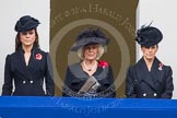 Remembrance Sunday at the Cenotaph in London 2014: TRH The Duchess of Cambridge, TRH The Duchess of Cornwall, and TRH THe Countess of Wessex on the balcony of the Foreign- and Commonweath Office.
Press stand opposite the Foreign Office building, Whitehall, London SW1,
London,
Greater London,
United Kingdom,
on 09 November 2014 at 11:05, image #200