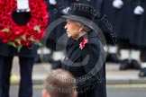Remembrance Sunday at the Cenotaph in London 2014: HM The Queen standing at the Cenotaph, with the wreath held by David Cameron behind.
Press stand opposite the Foreign Office building, Whitehall, London SW1,
London,
Greater London,
United Kingdom,
on 09 November 2014 at 11:05, image #209