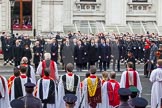 Remembrance Sunday at the Cenotaph in London 2014: The politicians at the Cenotaph whilst the High Commissioners are laying their wreaths.
Press stand opposite the Foreign Office building, Whitehall, London SW1,
London,
Greater London,
United Kingdom,
on 09 November 2014 at 11:10, image #238