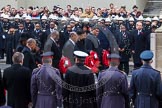 Remembrance Sunday at the Cenotaph in London 2014: The High Commissioners marching toward the Cenotaph to lay their wreaths.
Press stand opposite the Foreign Office building, Whitehall, London SW1,
London,
Greater London,
United Kingdom,
on 09 November 2014 at 11:12, image #251