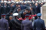Remembrance Sunday at the Cenotaph in London 2014: The High Commissioners laying their wreaths at the Cenotaph.
Press stand opposite the Foreign Office building, Whitehall, London SW1,
London,
Greater London,
United Kingdom,
on 09 November 2014 at 11:12, image #252