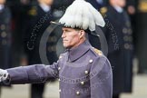 Remembrance Sunday at the Cenotaph in London 2014: Major-General Edward Alexander Smyth-Osbourne, General Officer Commanding the London District, marching back to the Foreign- and Commonwealth Office.
Press stand opposite the Foreign Office building, Whitehall, London SW1,
London,
Greater London,
United Kingdom,
on 09 November 2014 at 11:25, image #299