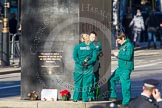 Remembrance Sunday at the Cenotaph in London 2014: After the March Past - St John Ambulance the the Memorial for The Women of World War II.
Press stand opposite the Foreign Office building, Whitehall, London SW1,
London,
Greater London,
United Kingdom,
on 09 November 2014 at 12:24, image #318