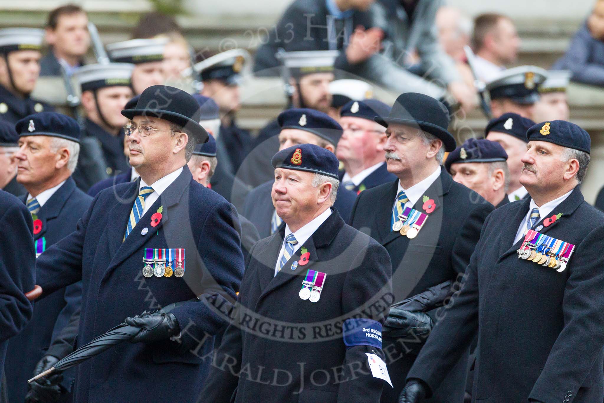 Remembrance Sunday at the Cenotaph 2015: Group B3, 3rd Regiment Royal Horse Artillery Association.
Cenotaph, Whitehall, London SW1,
London,
Greater London,
United Kingdom,
on 08 November 2015 at 11:36, image #27