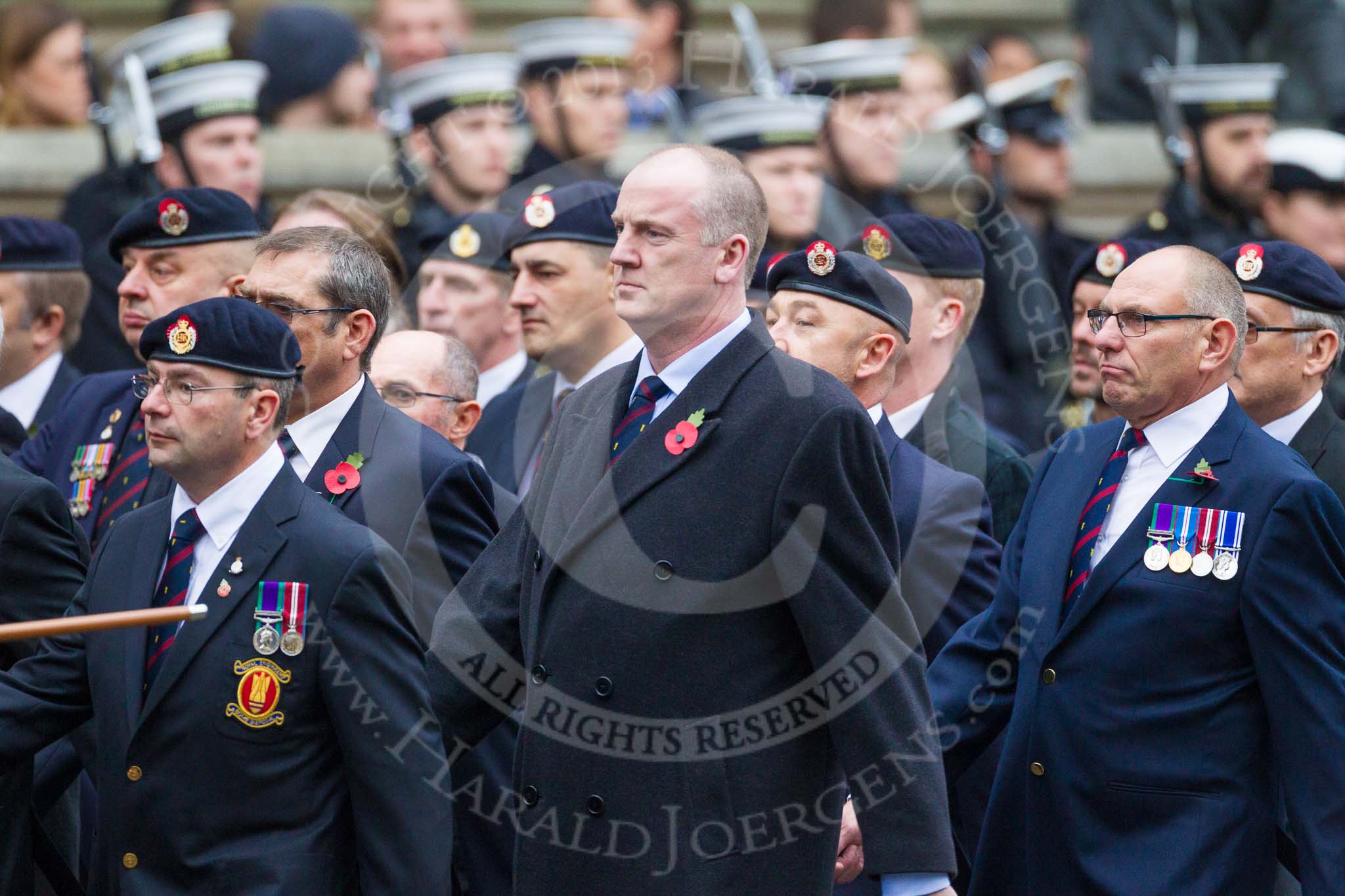 Remembrance Sunday at the Cenotaph 2015: Group B6, Royal Engineers Bomb Disposal Association (Anniversary).
Cenotaph, Whitehall, London SW1,
London,
Greater London,
United Kingdom,
on 08 November 2015 at 11:37, image #50
