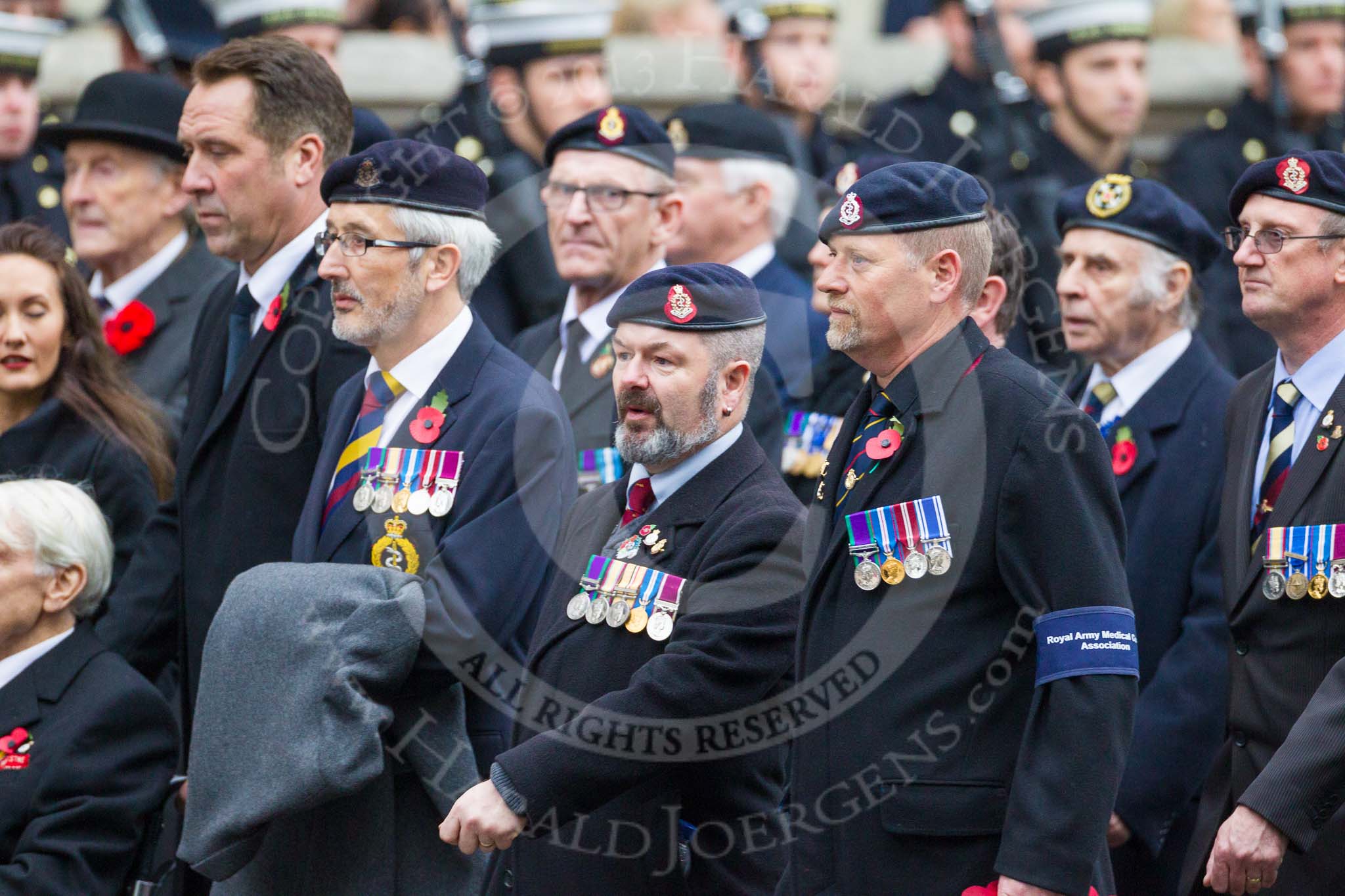 Remembrance Sunday at the Cenotaph 2015: Group B14, Royal Army Medical Corps Association.
Cenotaph, Whitehall, London SW1,
London,
Greater London,
United Kingdom,
on 08 November 2015 at 11:39, image #116