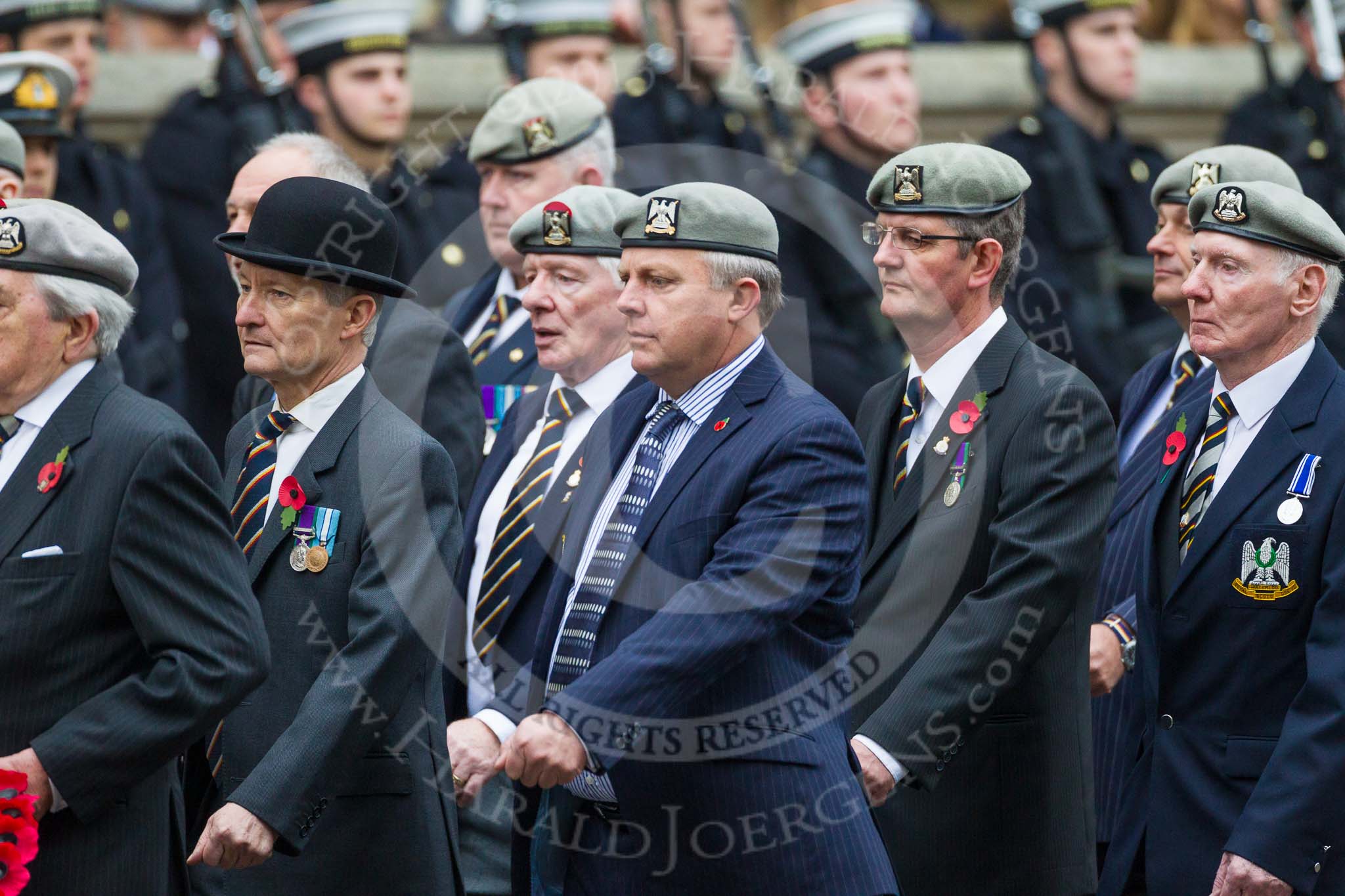 Remembrance Sunday at the Cenotaph 2015: Group B22, Royal Scots Dragoon Guards.
Cenotaph, Whitehall, London SW1,
London,
Greater London,
United Kingdom,
on 08 November 2015 at 11:40, image #172