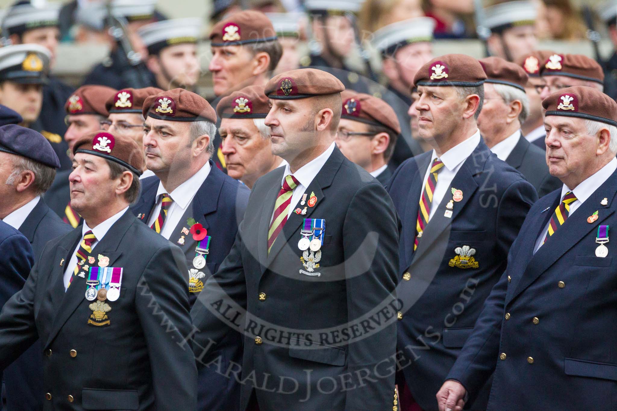 Remembrance Sunday at the Cenotaph 2015: Group B25, Kings Royal Hussars Regimental Association.
Cenotaph, Whitehall, London SW1,
London,
Greater London,
United Kingdom,
on 08 November 2015 at 11:41, image #196