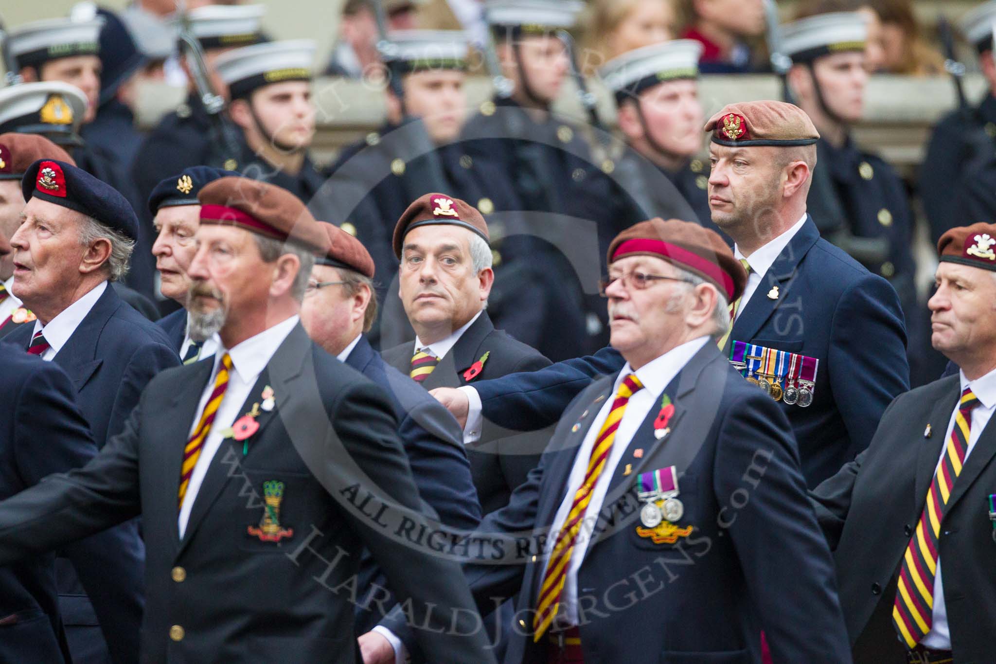 Remembrance Sunday at the Cenotaph 2015: Group B25, Kings Royal Hussars Regimental Association.
Cenotaph, Whitehall, London SW1,
London,
Greater London,
United Kingdom,
on 08 November 2015 at 11:41, image #203
