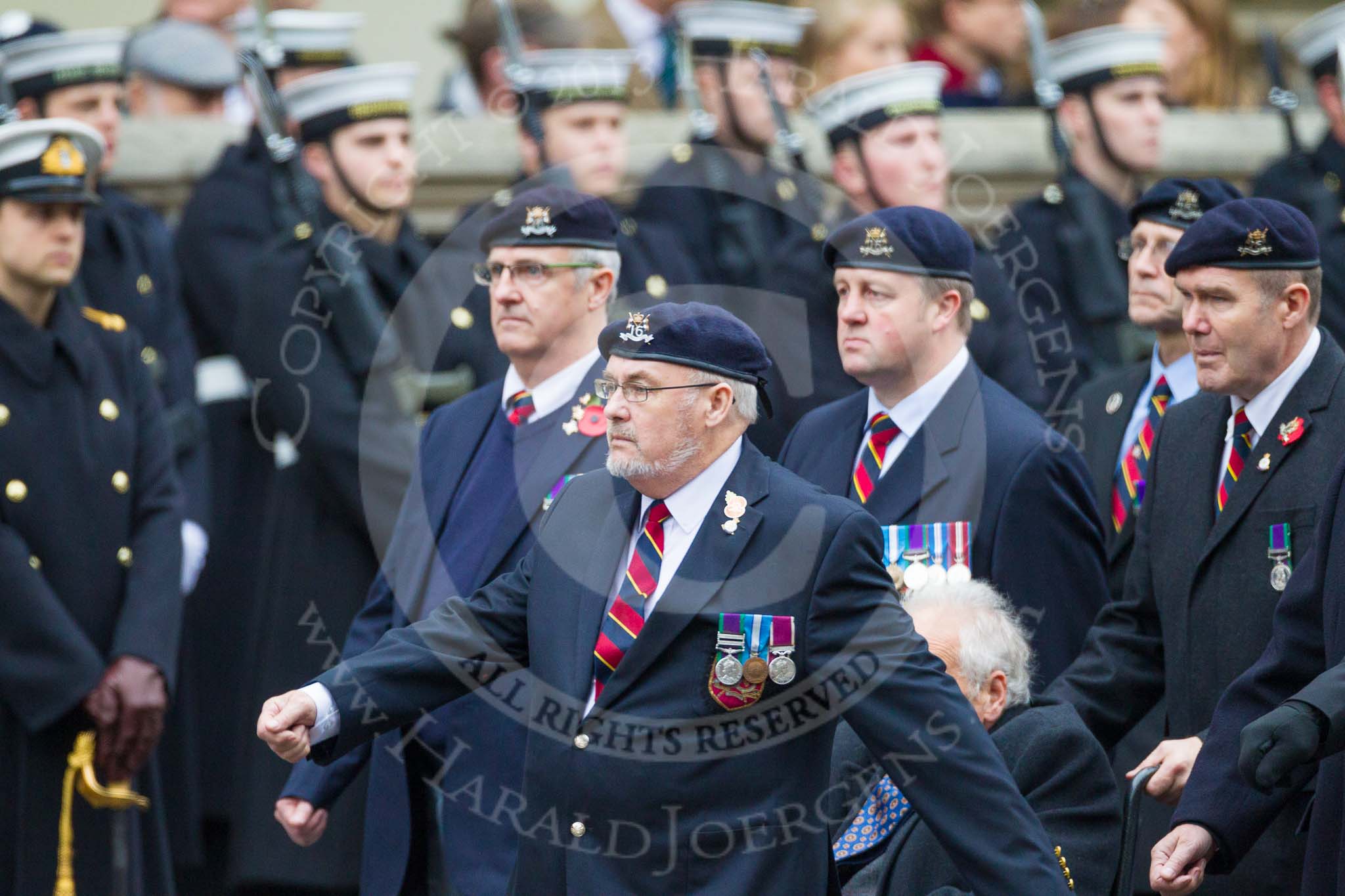 Remembrance Sunday at the Cenotaph 2015: Group B26, 16/5th Queen's Royal Lancers.
Cenotaph, Whitehall, London SW1,
London,
Greater London,
United Kingdom,
on 08 November 2015 at 11:41, image #205