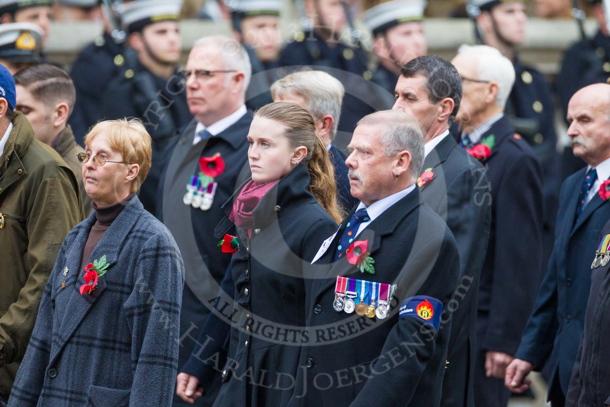 Remembrance Sunday at the Cenotaph 2015: Group B30, Association of Ammunition Technicians.
Cenotaph, Whitehall, London SW1,
London,
Greater London,
United Kingdom,
on 08 November 2015 at 11:42, image #232