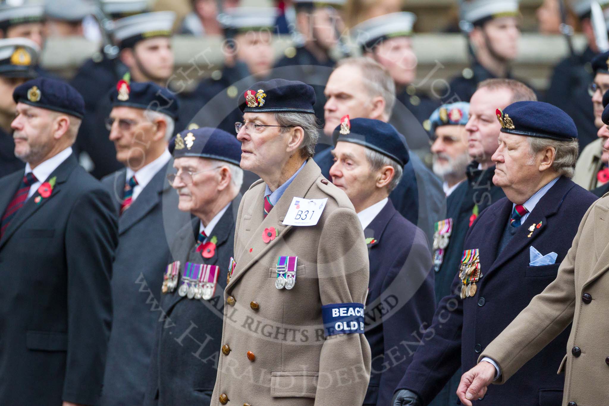 Remembrance Sunday at the Cenotaph 2015: Group B31, Beachley Old Boys Association.
Cenotaph, Whitehall, London SW1,
London,
Greater London,
United Kingdom,
on 08 November 2015 at 11:42, image #241