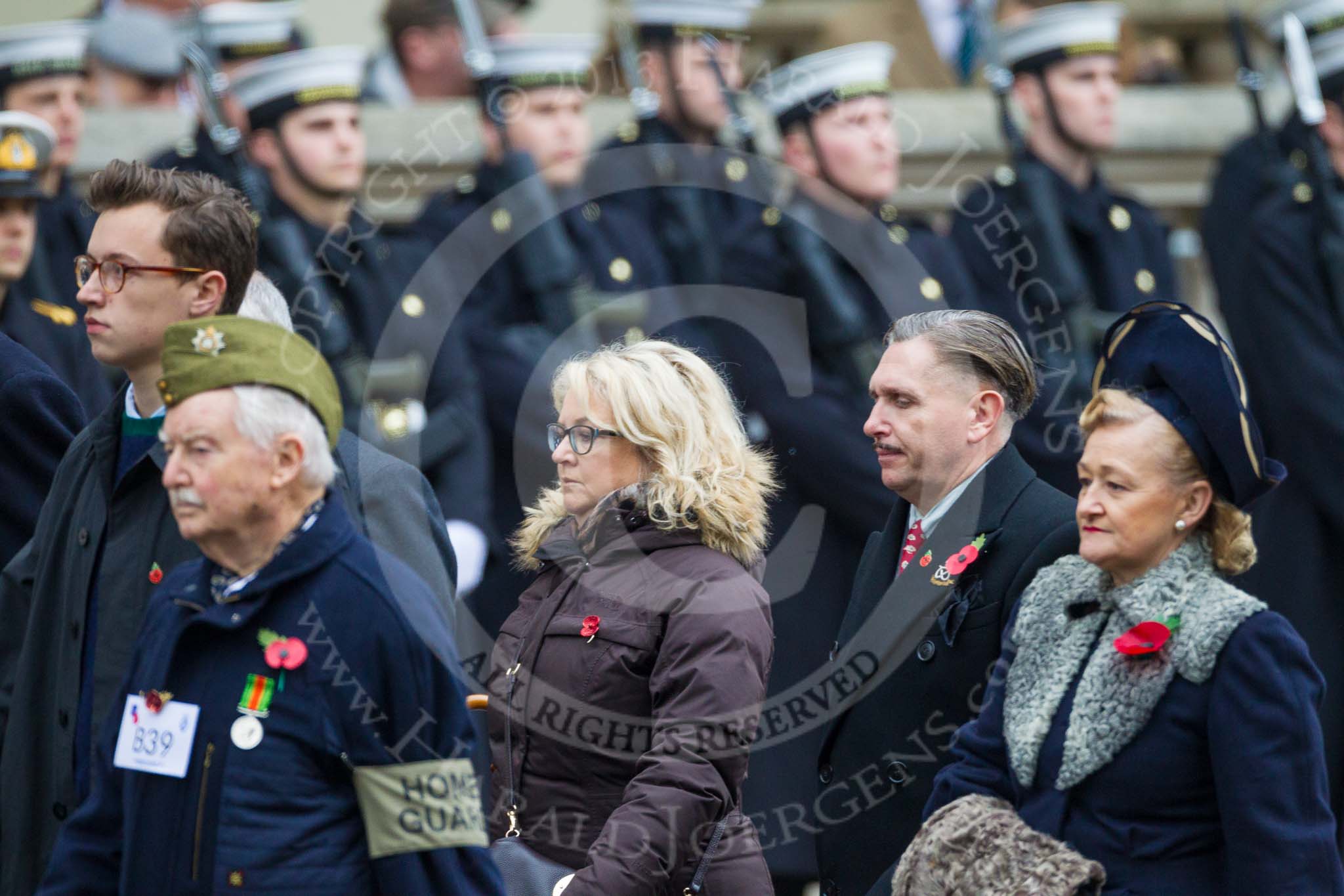 Remembrance Sunday at the Cenotaph 2015: Group B39, Home Guard Association.
Cenotaph, Whitehall, London SW1,
London,
Greater London,
United Kingdom,
on 08 November 2015 at 11:44, image #309