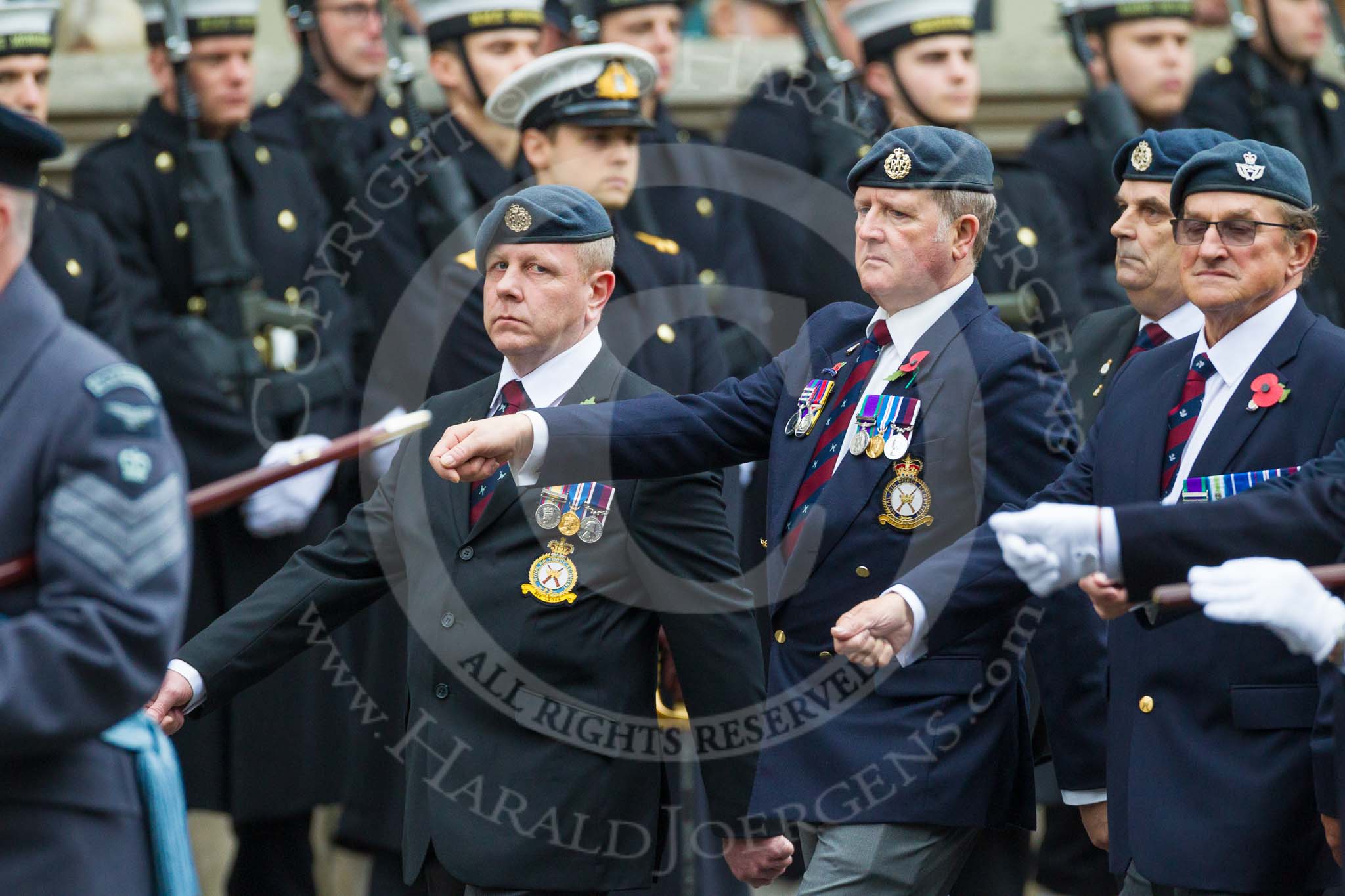 Remembrance Sunday at the Cenotaph 2015: C2, Royal Air Force Regiment Association.
Cenotaph, Whitehall, London SW1,
London,
Greater London,
United Kingdom,
on 08 November 2015 at 11:47, image #426