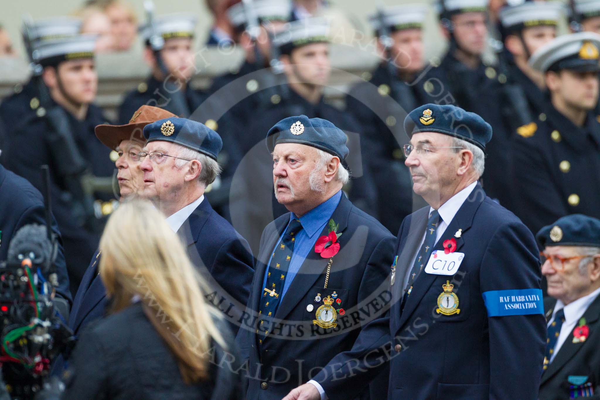 Remembrance Sunday at the Cenotaph 2015: Group C10, RAF Habbaniya Association.
Cenotaph, Whitehall, London SW1,
London,
Greater London,
United Kingdom,
on 08 November 2015 at 11:48, image #481